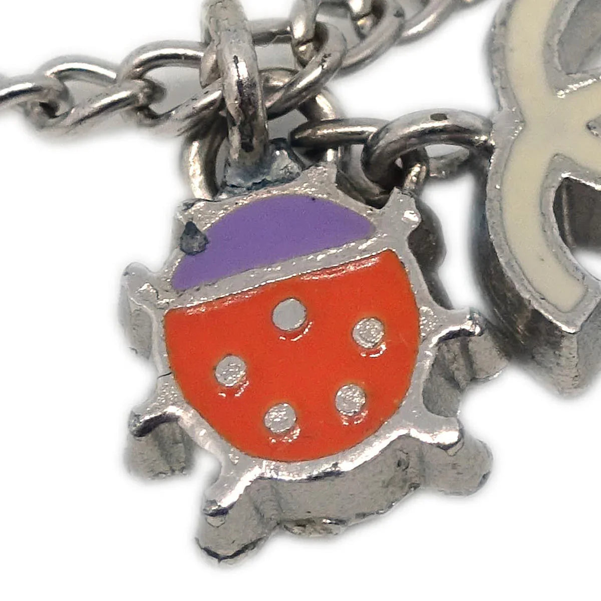 Chanel Silver Chain Ladybug Bracelet 04P