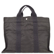 Hermes Gray Canvas Herline Tote MM Bag