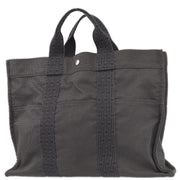 Hermes Gray Canvas Herline Tote MM Bag