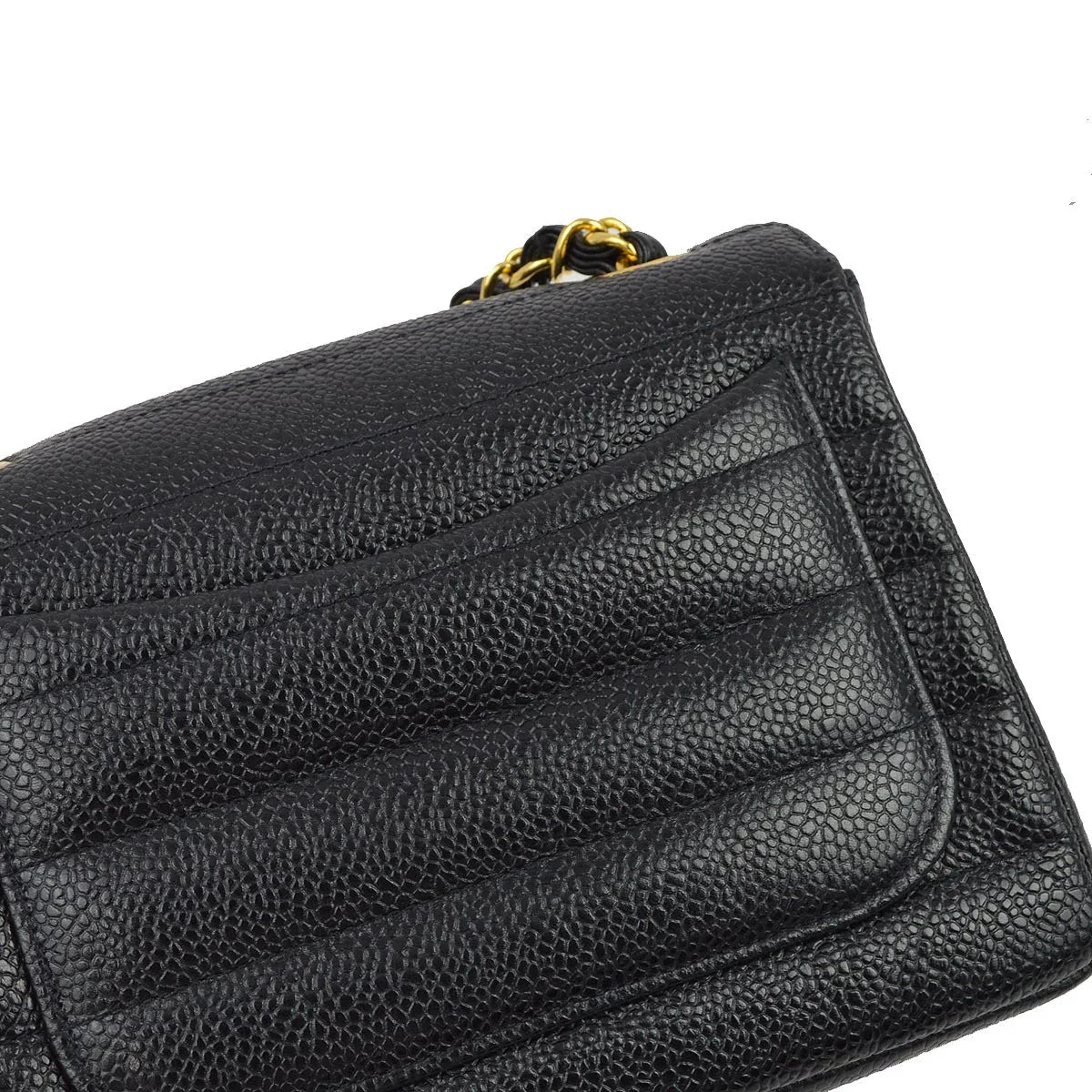 Chanel * 1994-1996 Black Caviar Mini Classic Square Flap Shoulder Bag 17