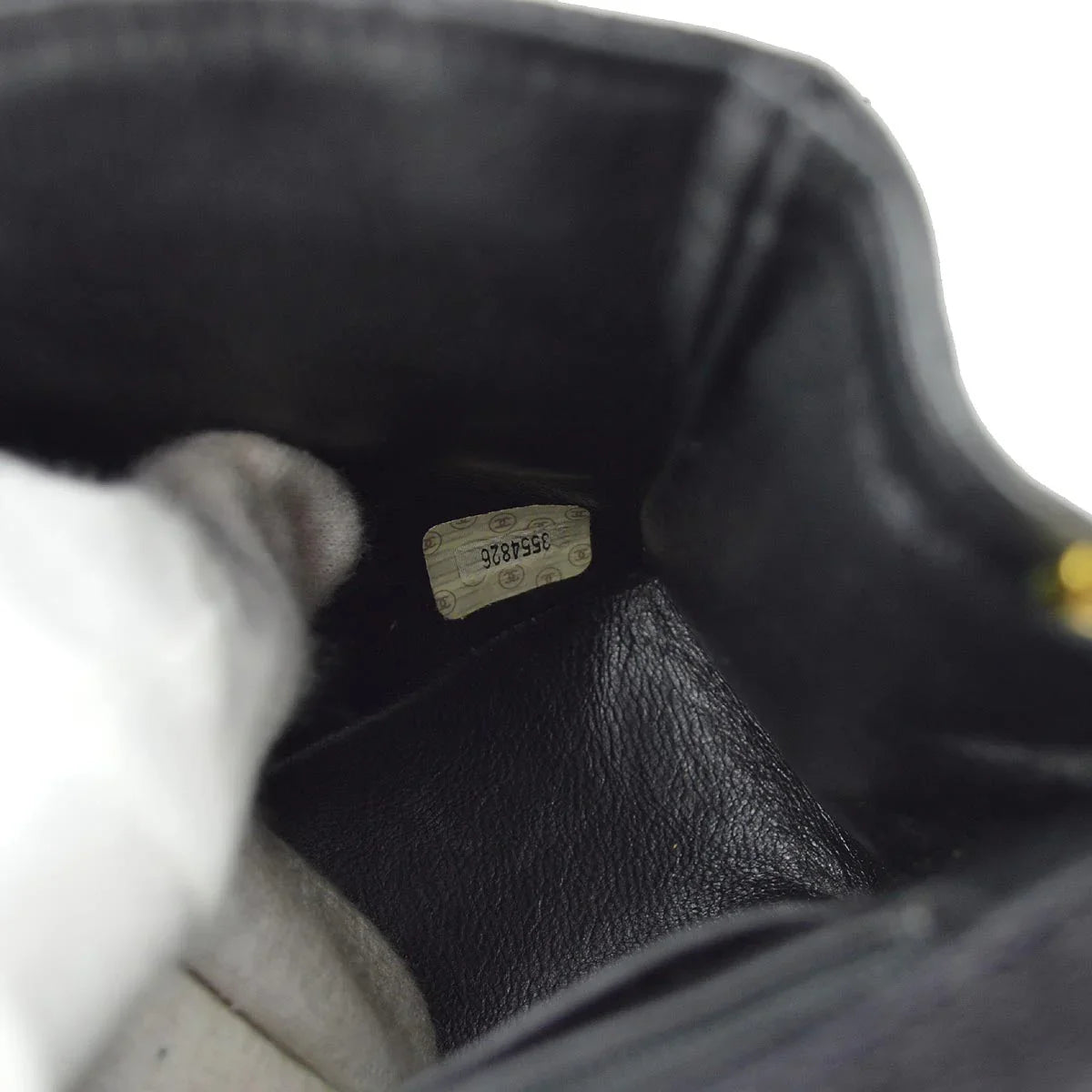 Chanel * 1994-1996 Black Caviar Mini Classic Square Flap Shoulder Bag 17