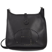 Hermes 2006 Black Epsom Evelyne 2 PM Shoulder Bag