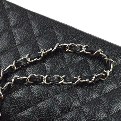 Chanel 2005-2006 Black Caviar East West Shoulder Bag
