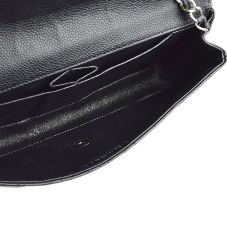 Chanel 2005-2006 Black Caviar East West Shoulder Bag