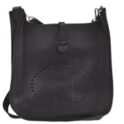 Hermes 2006 Black Taurillon Clemence Evelyne 2 41 TGM Shoulder Bag