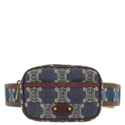 Celine Blue Denim Macadam Belt Bum Bag