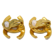 Chanel CC Earrings Clip-On Gold 00T