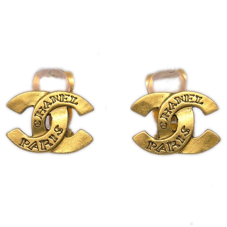 Chanel CC Earrings Clip-On Gold 99A