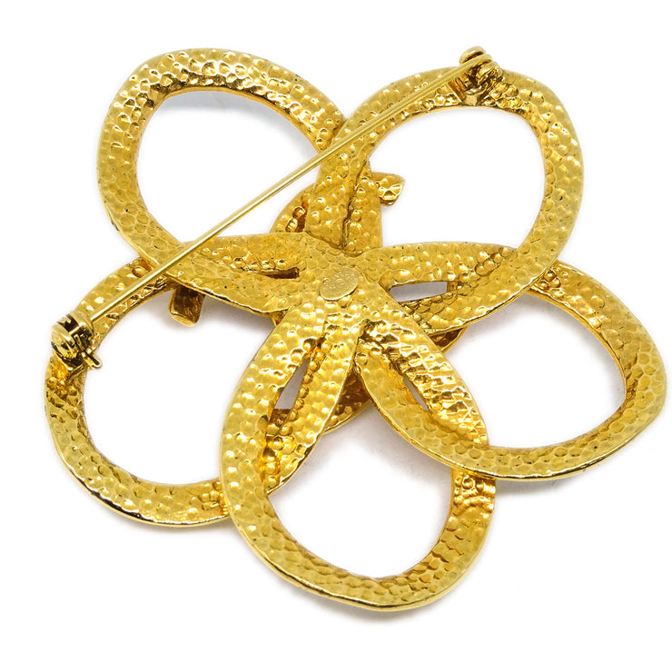 Chanel Flower Brooch Pin Gold 96P