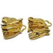 Hermes Bijouterie Fantaisie Horse Head Earrings Clip-On Gold