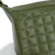 Chanel 2000-2001 Green Lambskin Choco Bar Shoulder Bag