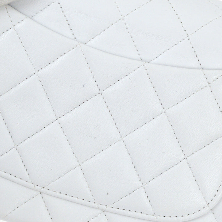 Chanel 1994-1996 White Lambskin Mini Classic Square Flap Shoulder Bag 17