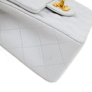 Chanel 1994-1996 White Lambskin Mini Classic Square Flap Shoulder Bag 17