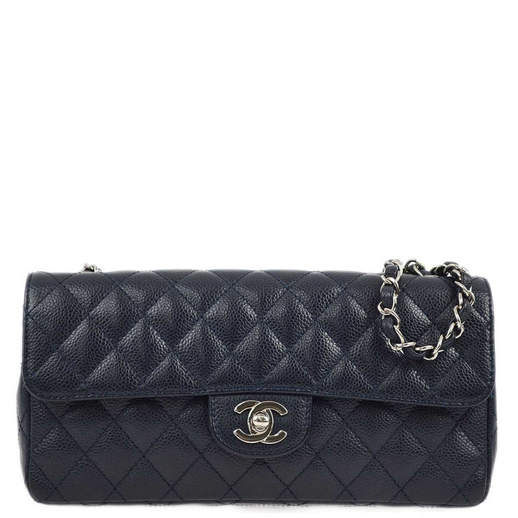 Chanel 2005-2006 Navy Caviar East West Shoulder Bag