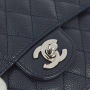 Chanel 2005-2006 Navy Caviar East West Shoulder Bag