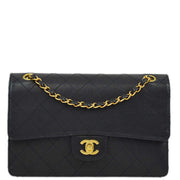 Chanel 1997-1999 Black Caviar Classic Single Flap Medium Single Flap Shoulder Bag