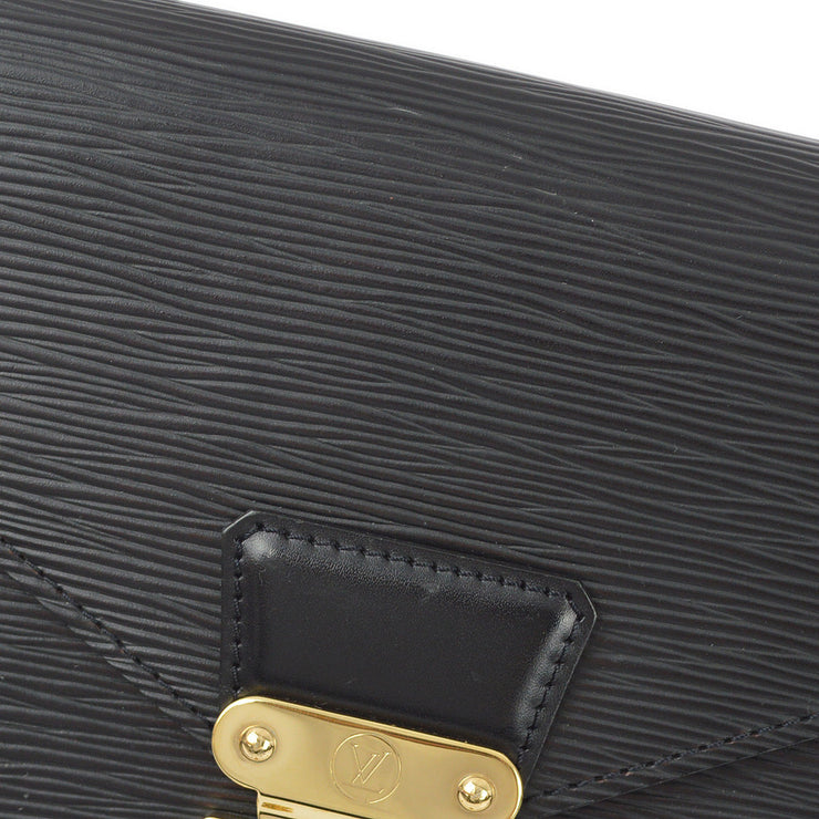 Louis Vuitton 2002 Black Epi Pochette Sellier Dragonne Clutch M52612