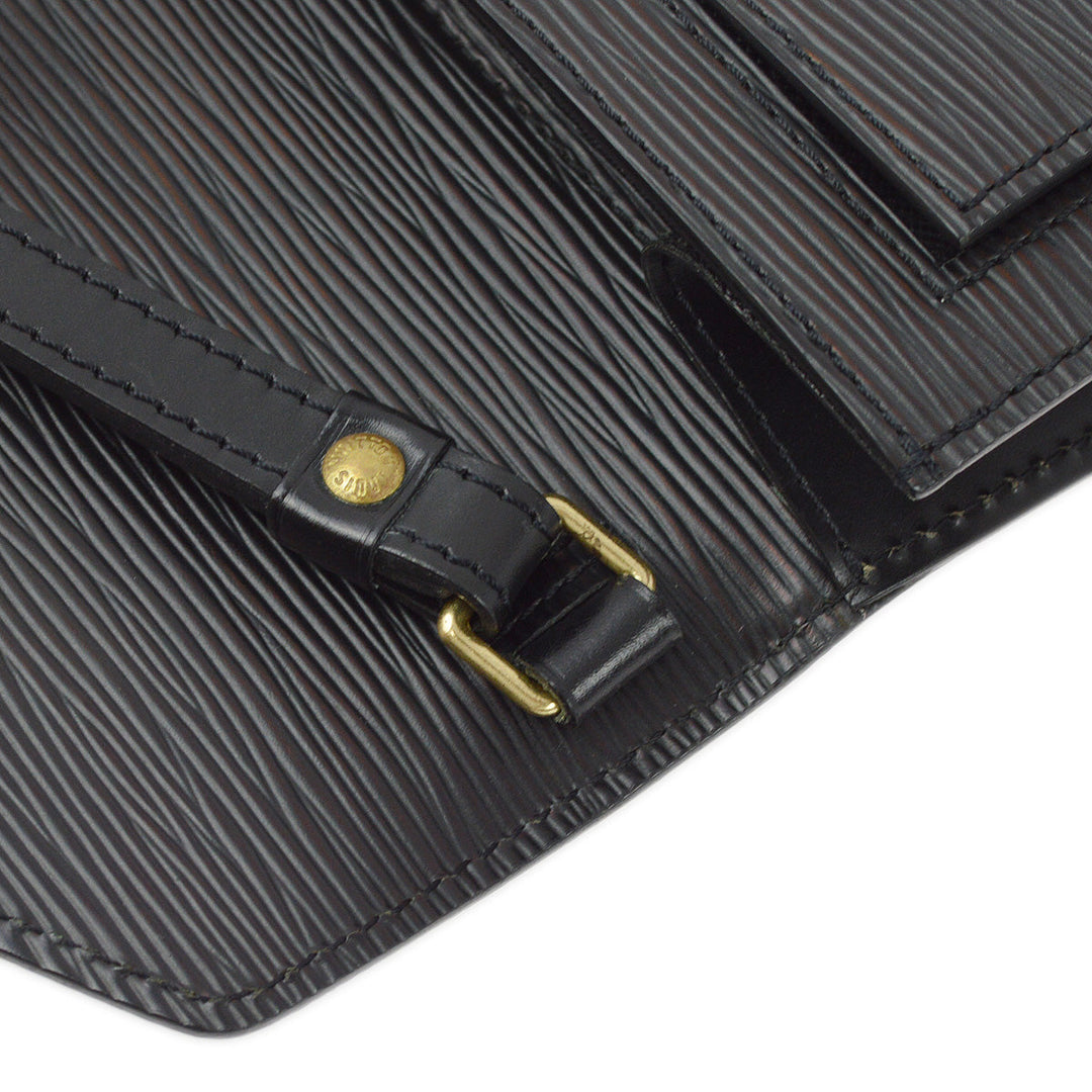 Louis Vuitton 2002 Black Epi Pochette Sellier Dragonne Clutch 