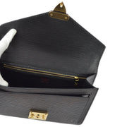 Louis Vuitton 2002 Black Epi Pochette Sellier Dragonne Clutch M52612