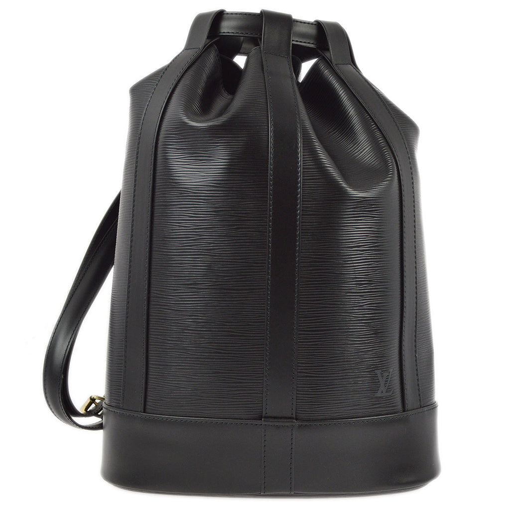 Louis Vuitton 1995 Black Epi Randonnee PM Bucket Shoulder Bag M52352 AMORE Vintage Tokyo