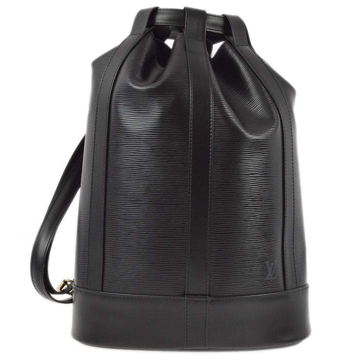 Louis Vuitton 1995 Black Epi Randonnee PM Bucket Shoulder Bag M52352