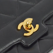 Chanel 1989-1991 Black Lambskin Single Flap Shoulder Bag