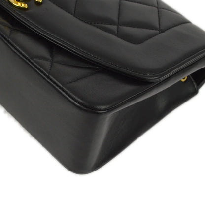 Chanel 1996-1997 Black Lambskin Small Diana Shoulder Bag