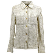 Chanel Single Breasted Jacket Ivory 01P #36