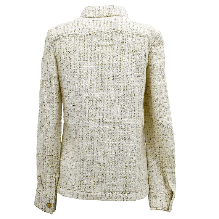 Chanel Single Breasted Jacket Ivory 01P #36