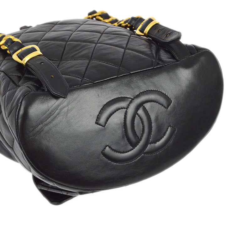 Chanel Black Lambskin Large Duma Backpack