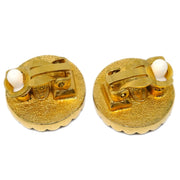 Chanel Black Button Earrings Clip-On 96P