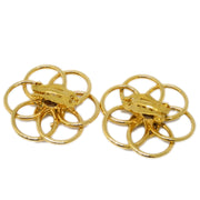 Chanel Flower Earrings Clip-On Gold 2451