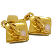 Chanel Rhombus Dangle Earrings Clip-On Gold 96P