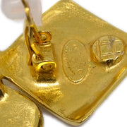 Chanel Rhombus Dangle Earrings Clip-On Gold 96P