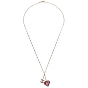 Chanel Heart Chain Pendant Necklace Gold 05P