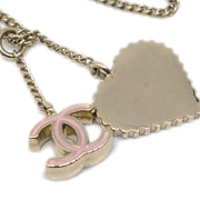 Chanel Heart Chain Pendant Necklace Gold 05P