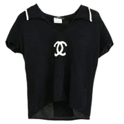 Chanel Short Sleeve Sweater Black 01C #40