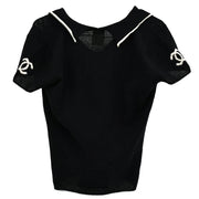 Chanel Short Sleeve Sweater Black 01C #40