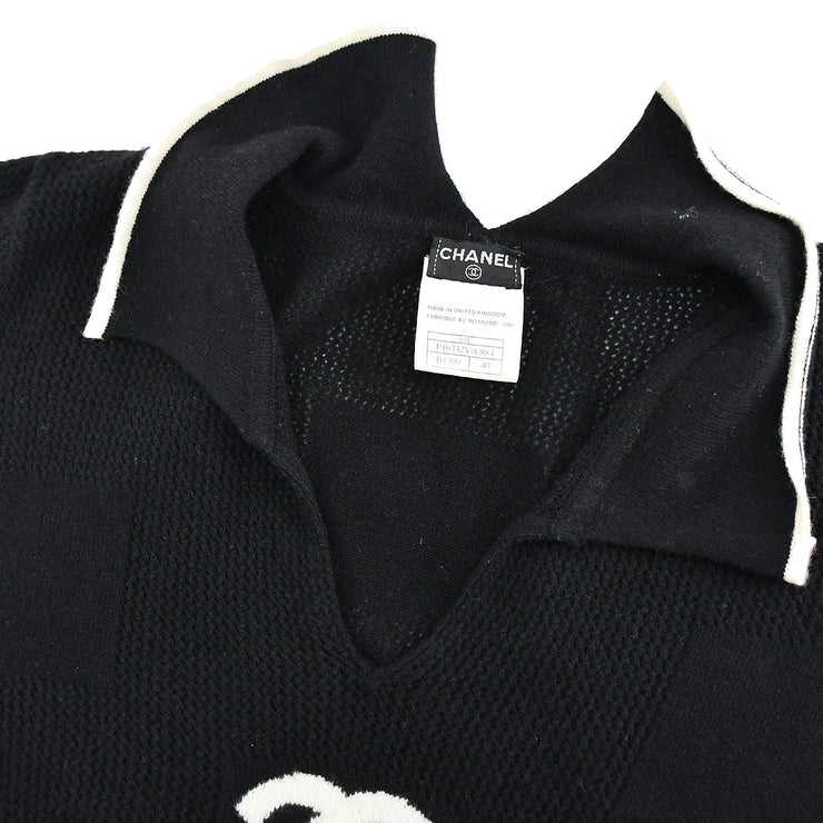 Chanel Short Sleeve Sweater Black 01C #40