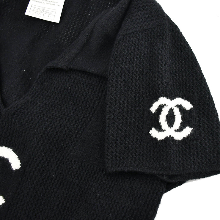 Chanel Short Sleeve Sweater Black 01C #40