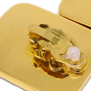 Chanel Square Earrings Clip-On Gold 93P