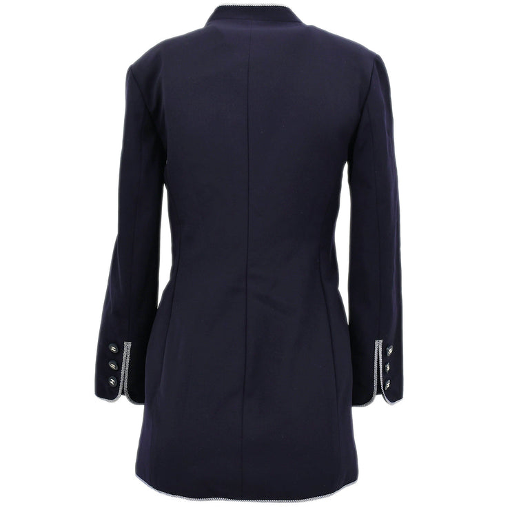 Chanel Single Breasted Jacket Navy 96P #34