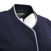 Chanel Single Breasted Jacket Navy 96P #34