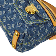 Louis Vuitton 2005 Blue Monogram Denim Baggy PM Shoulder Bag M95049