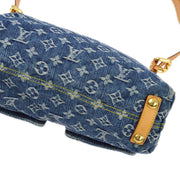 Louis Vuitton 2005 Blue Monogram Denim Baggy PM Shoulder Bag M95049