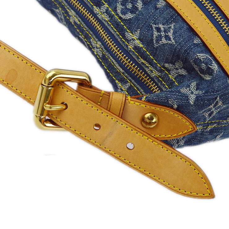 Louis Vuitton 2005 Blue Monogram Denim Baggy PM Shoulder Bag M95049