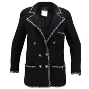 Chanel Double Breasted Jacket Black 94A #42