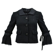 Chanel Single Breasted Jacket Black 09P #36