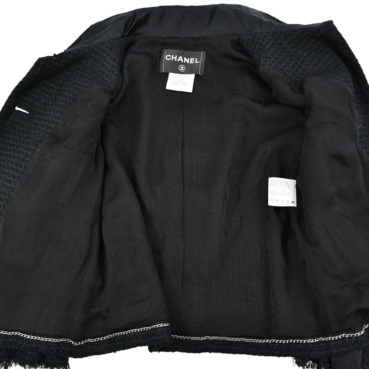 Chanel Single Breasted Jacket Black 09P #36