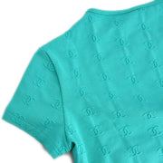 Chanel Cropped T-shirt Light Blue 97P #38